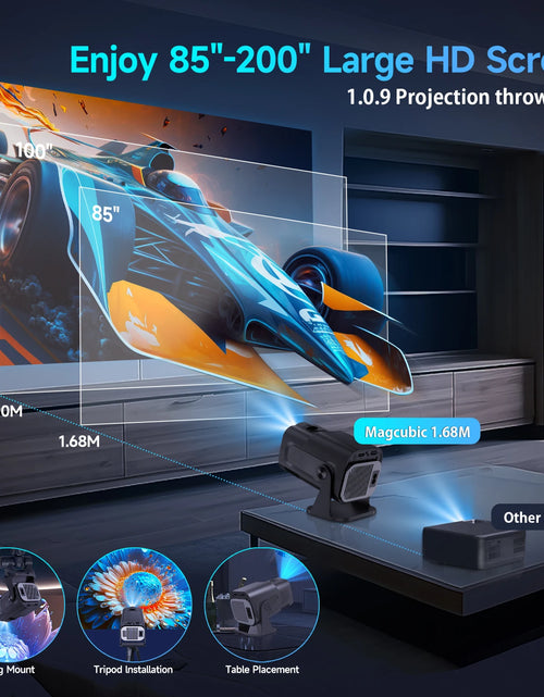 Load image into Gallery viewer, HY320 Mini Newly Native 720P Android 11 4K Projector 300ANSI Wifi6 BT5.0 Cinema Outdoor Portable 180° Rotable Projector
