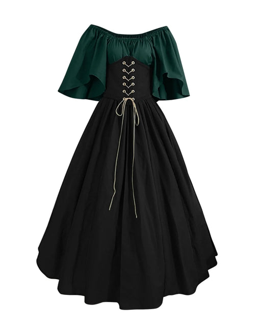 Load image into Gallery viewer, UPPADA Womens Renaissance Faire Dresses Medieval Irish Traditional plus Size Dresses Ruffle over Dress Corset Retro Cosplay Gown
