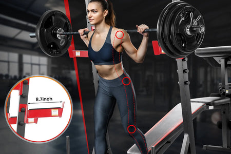 Adjustable Weight Bench 900LBS Olympic Weight Bench Set with Squat Rack, Preacher Curl, Leg Extension Full Body Exercise Workout Bench Press for Home Gym