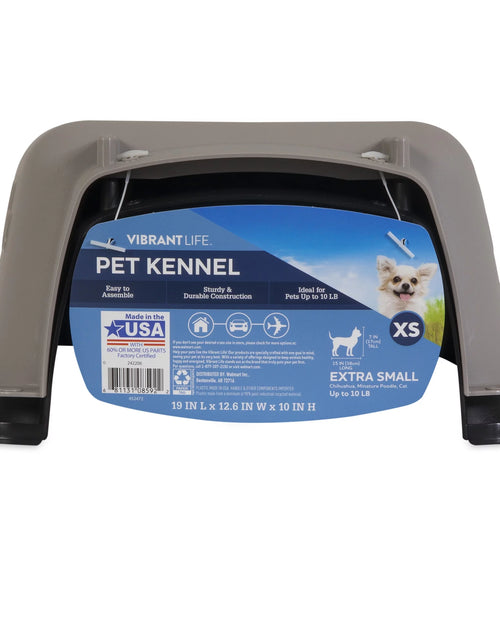 Load image into Gallery viewer, Transportín Portátil Para Perros, Transportador De Viaje Rígido, Duradero, Puerta De Metal, Negro Y Gris, Para Mascotas De Hasta 10 Lb, 19" L X 12.3" W X 10.8" H
