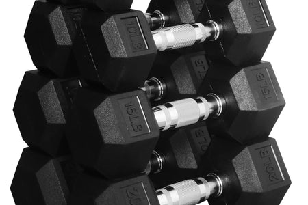 Dumbbell Set, Pairs of 5 Lb, 10 Lb, 15 Lb, and 20 Lb