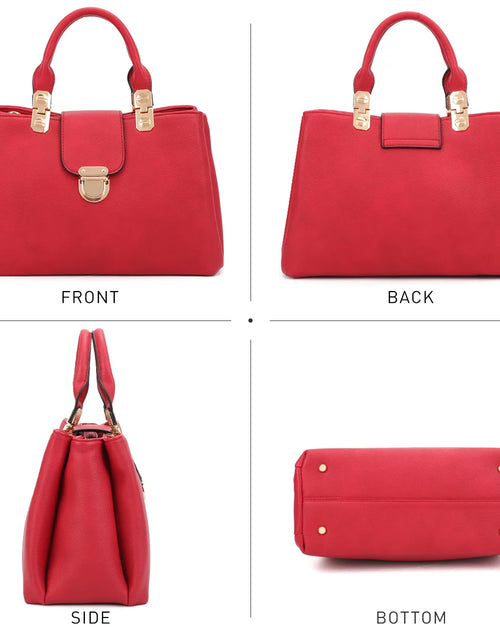 Load image into Gallery viewer, Bolso De Mano Para Mujer, Bolso De Mano Con Asa Superior, Bolso Mediano Tipo Tote, Bolso De Hombro De Cuero Vegano
