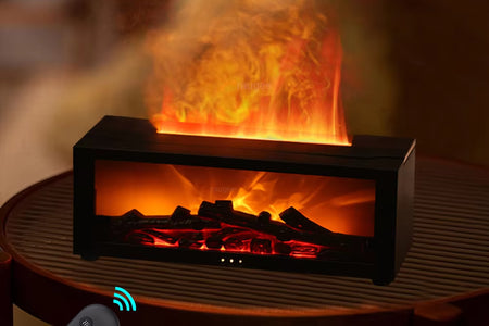 Air Humidifier Essential Oils Humidifiers Home Aroma Humidifier Flame Automatic Fragrance Diffuser with LED Light Remote Control