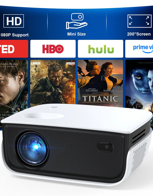 Load image into Gallery viewer, Proyector Mini 1080P Con Bluetooth, Corrección De Clave, Hasta Soporta Pantalla De 240''
