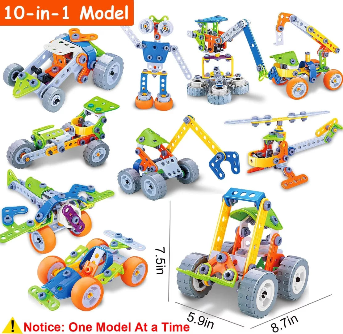 Juguetes De Construcción 10 En 1 Para Niños De 5 6 7 8+ Años Regalos De Cumpleaños Juguetes De Construcción Para Niños De 4-8 Años Actividades Educativas De Construcción Para Niños De 4-6 8-10 Años Juegos Creativos Idea De Regalo De Navidad