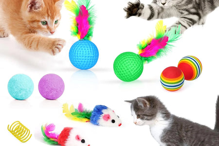34 Pzas Juguetes Para Gatos Juguetes Para Gatitos, Juguetes Interactivos Para Gatitos Con Túneles Plegables Para Gatos Tienda, Varita Para Gato Juguete De Pluma Con Hierba Gatera