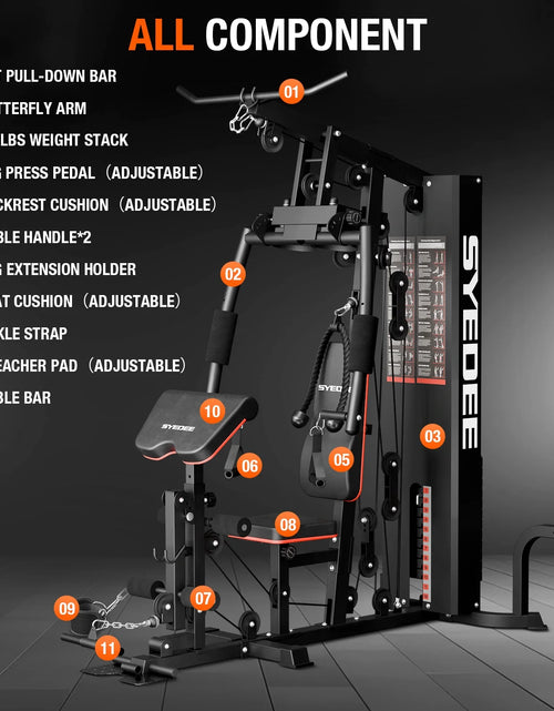 Load image into Gallery viewer, Home Gym Station, Workout Station with 150LBS Weight Stack, Home Gym Equipment for All Body Training.
