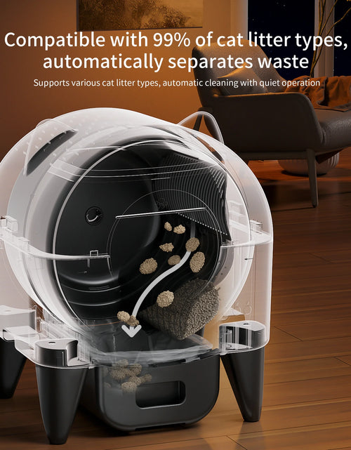 Load image into Gallery viewer, OMCPET Self Cleaning Cat Litter Box, Automatic Smart Litter Box for Multiple Cats with 10 Safety Sensor Radars, 110L Electric Cat Box with App-Control, Odor Control, Quiet Operation, Black

