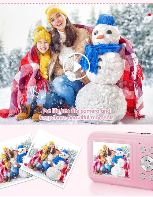 Load image into Gallery viewer, Cámara Digital Cámara Para Niños Con Tarjeta De 32GB FHD 1080P 44MP Cámara Para Vlogging Zoom Digital 16X Cámara Portátil (Rosa)
