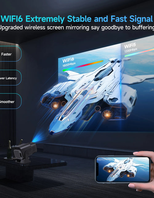 Load image into Gallery viewer, HY320 Mini Newly Native 720P Android 11 4K Projector 300ANSI Wifi6 BT5.0 Cinema Outdoor Portable 180° Rotable Projector
