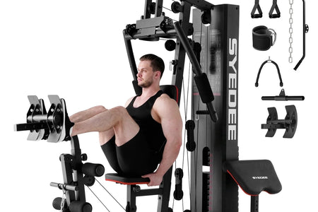 Home Gym Station, Workout Station with 150LBS Weight Stack, Home Gym Equipment for All Body Training.