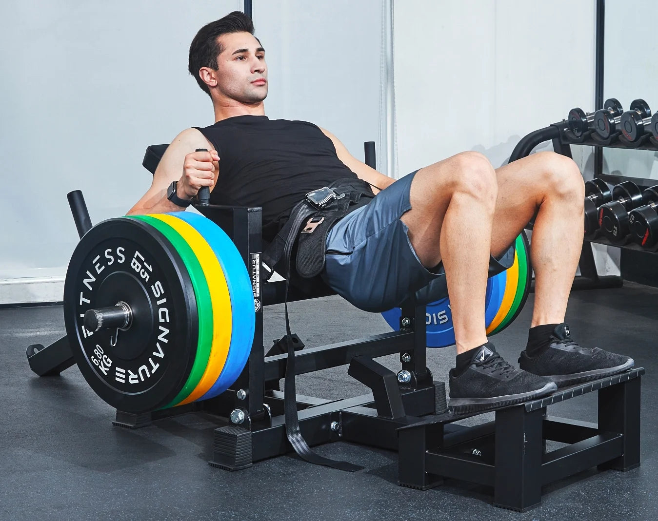 Máquina De Puente Para Glúteos Con Placa Hip Thrust, Negra, Estructura De Acero, 176.37 Lb