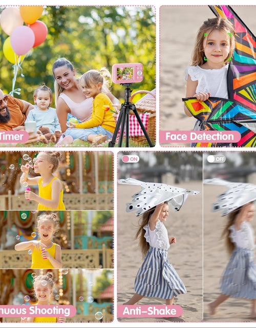 Load image into Gallery viewer, Cámara Digital Cámara Para Niños Con Tarjeta De 32GB FHD 1080P 44MP Cámara Para Vlogging Zoom Digital 16X Cámara Portátil (Rosa)
