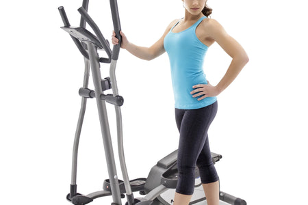 Home Gym Elliptical Trainer with Display Panel and Oversized Pedals