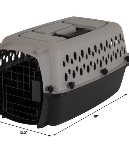 Load image into Gallery viewer, Transportín Portátil Para Perros, Transportador De Viaje Rígido, Duradero, Puerta De Metal, Negro Y Gris, Para Mascotas De Hasta 10 Lb, 19" L X 12.3" W X 10.8" H

