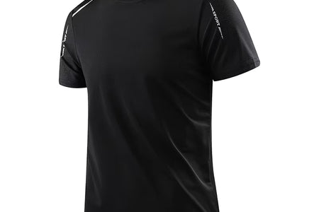Men'S Running Quick Drying T-Shirts Breathable Hiking Fishing Tees Soft Elasticity Outdoor Sports Short Shirt Summer