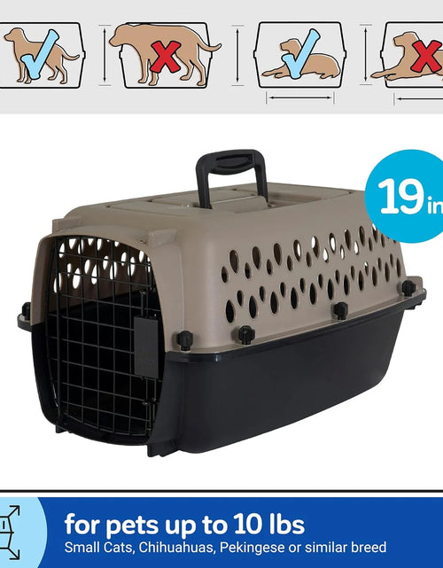 Load image into Gallery viewer, Transportín Portátil Para Perros, Transportador De Viaje Rígido, Duradero, Puerta De Metal, Negro Y Gris, Para Mascotas De Hasta 10 Lb, 19" L X 12.3" W X 10.8" H
