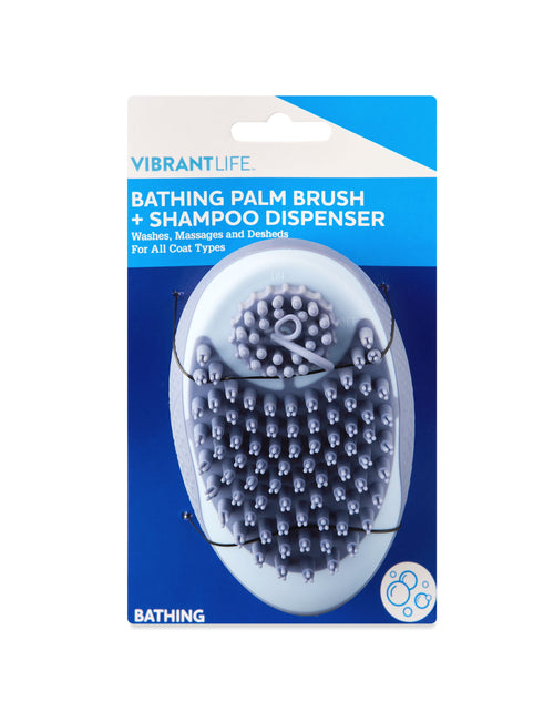 Load image into Gallery viewer, Bathing Palm Dog Brush + Shampoo Dispenser | Dog Grooming Tool Hand Brush
