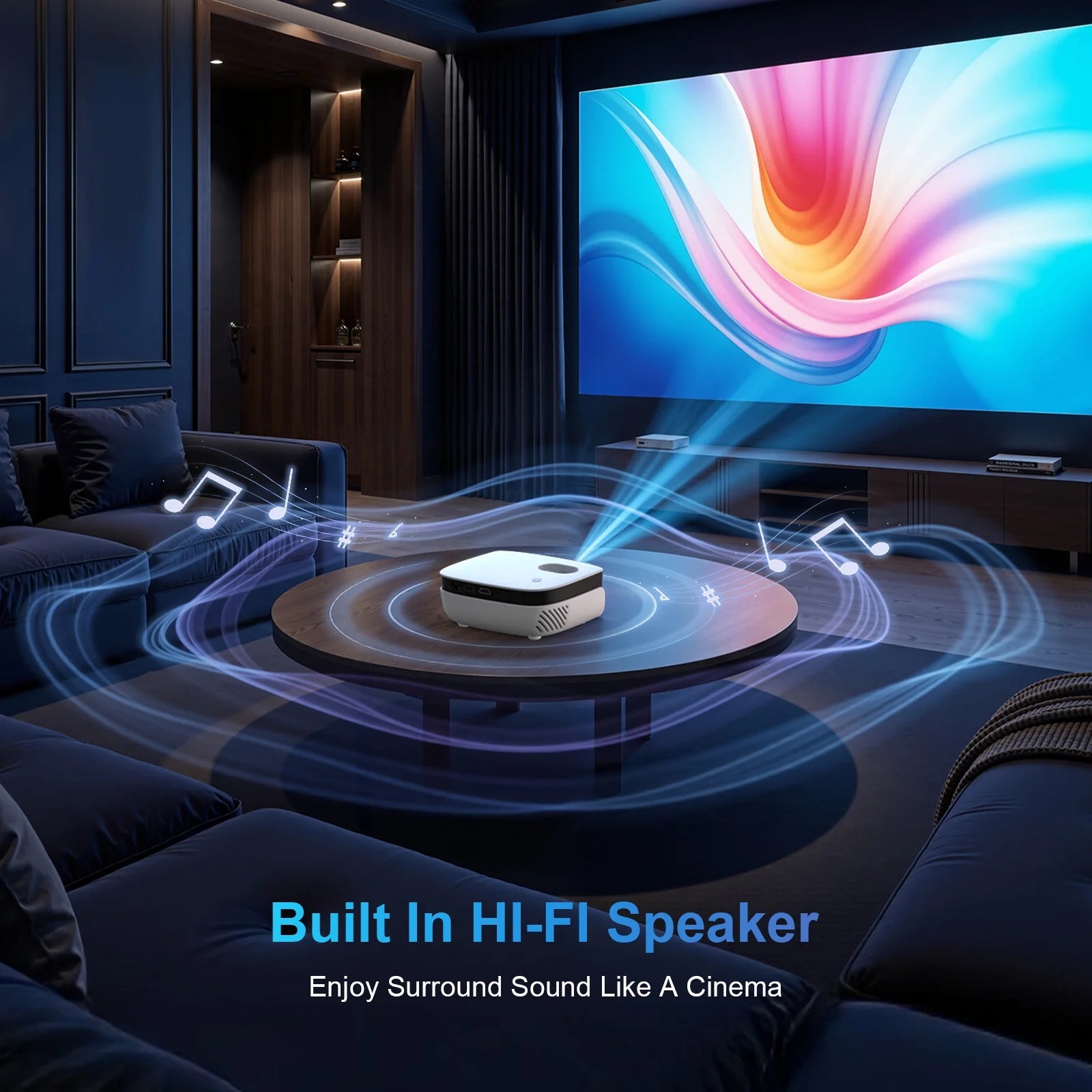 Proyector Mini 1080P Con Bluetooth, Corrección De Clave, Hasta Soporta Pantalla De 240''