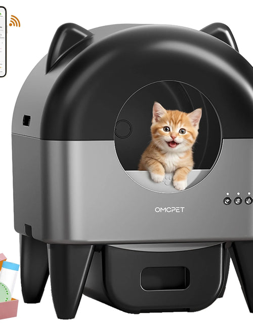Load image into Gallery viewer, OMCPET Self Cleaning Cat Litter Box, Automatic Smart Litter Box for Multiple Cats with 10 Safety Sensor Radars, 110L Electric Cat Box with App-Control, Odor Control, Quiet Operation, Black
