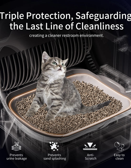 Load image into Gallery viewer, OMCPET Self Cleaning Cat Litter Box, Automatic Smart Litter Box for Multiple Cats with 10 Safety Sensor Radars, 110L Electric Cat Box with App-Control, Odor Control, Quiet Operation, Black
