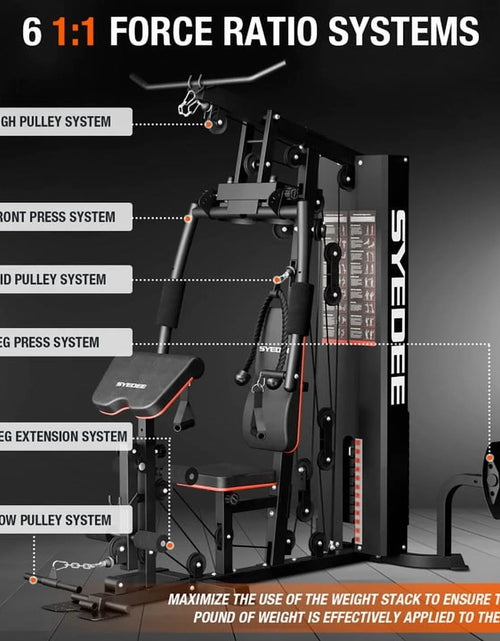 Load image into Gallery viewer, Home Gym Station, Workout Station with 150LBS Weight Stack, Home Gym Equipment for All Body Training.
