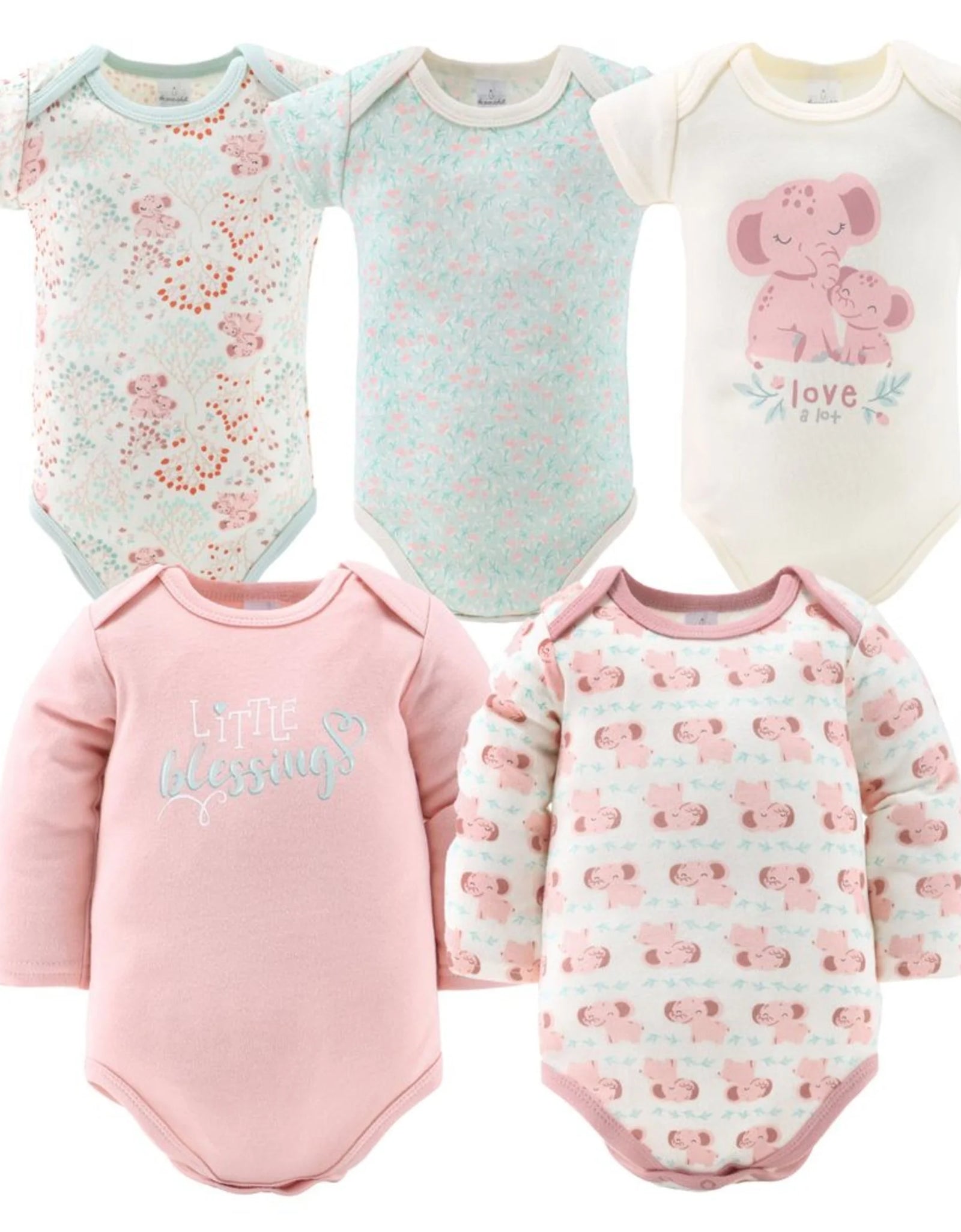 Newborn Layette Gift Set, Pink Floral Elephant, 30 Essential Pieces, 0-3 Months