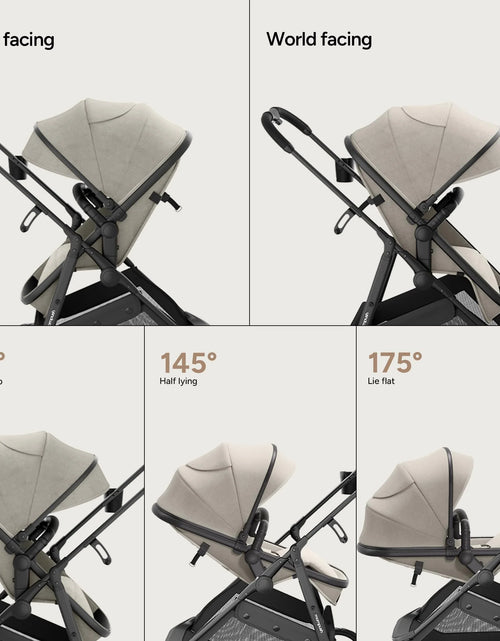Load image into Gallery viewer, Wiz Carriola 2 En 1 Para Bebé Con Modo Moisés, Asiento Reversible Y Capota Grande, Caqui, 22.3 Lb, Unisex
