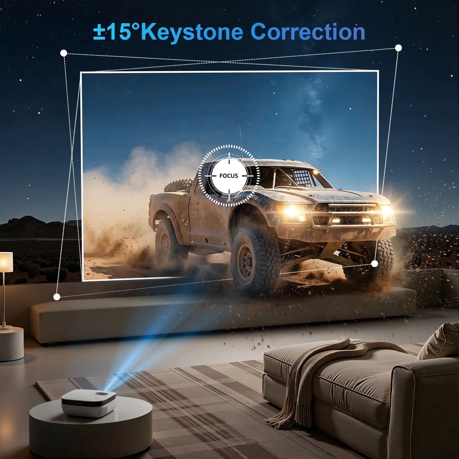 Proyector Mini 1080P Con Bluetooth, Corrección De Clave, Hasta Soporta Pantalla De 240''