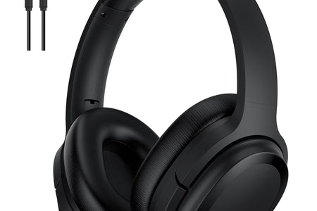 Active Noise Cancelling Headphones Bluetooth Headphones Wireless Headphones over Ear with Mic/Aptx, Comfortable Protein Earpads 30H Playtime, Foldable Headphones for Travel/Work - Black