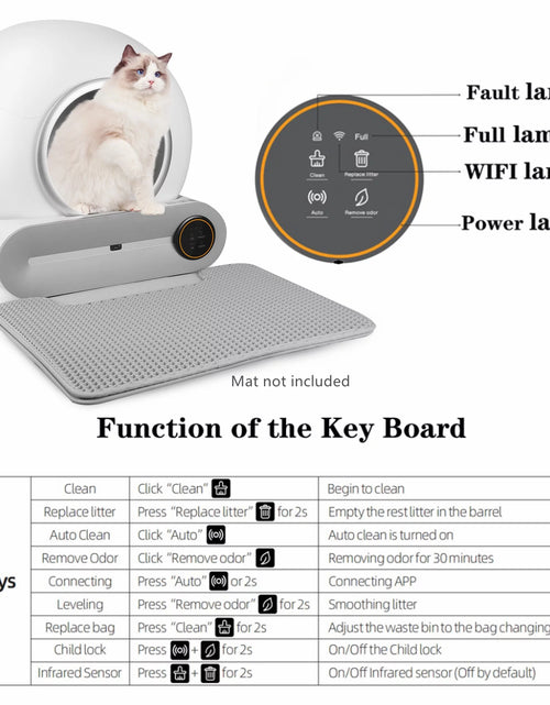 Load image into Gallery viewer, Caja De Arena Autolimpiante, Caja De Arena Automática Para Gatos Con Soporte De Control Por Aplicación, Protección De Seguridad Integrada, Caja De Arena Automática Inteligente Para Gatos Con Forro
