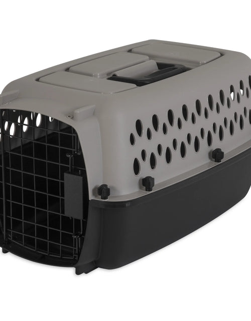 Load image into Gallery viewer, Transportín Portátil Para Perros, Transportador De Viaje Rígido, Duradero, Puerta De Metal, Negro Y Gris, Para Mascotas De Hasta 10 Lb, 19" L X 12.3" W X 10.8" H
