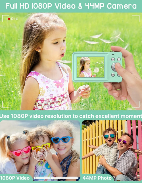 Load image into Gallery viewer, Digital Camera FHD1080P 44MP Portable Camera for Kids 2.4"LCD Screen Small Video Camera with 32G Card
