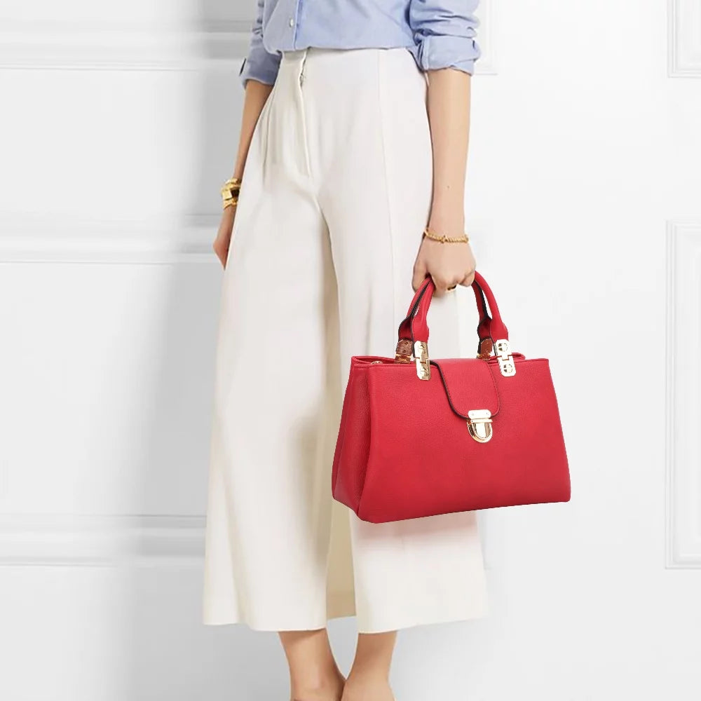 Bolso De Mano Para Mujer, Bolso De Mano Con Asa Superior, Bolso Mediano Tipo Tote, Bolso De Hombro De Cuero Vegano