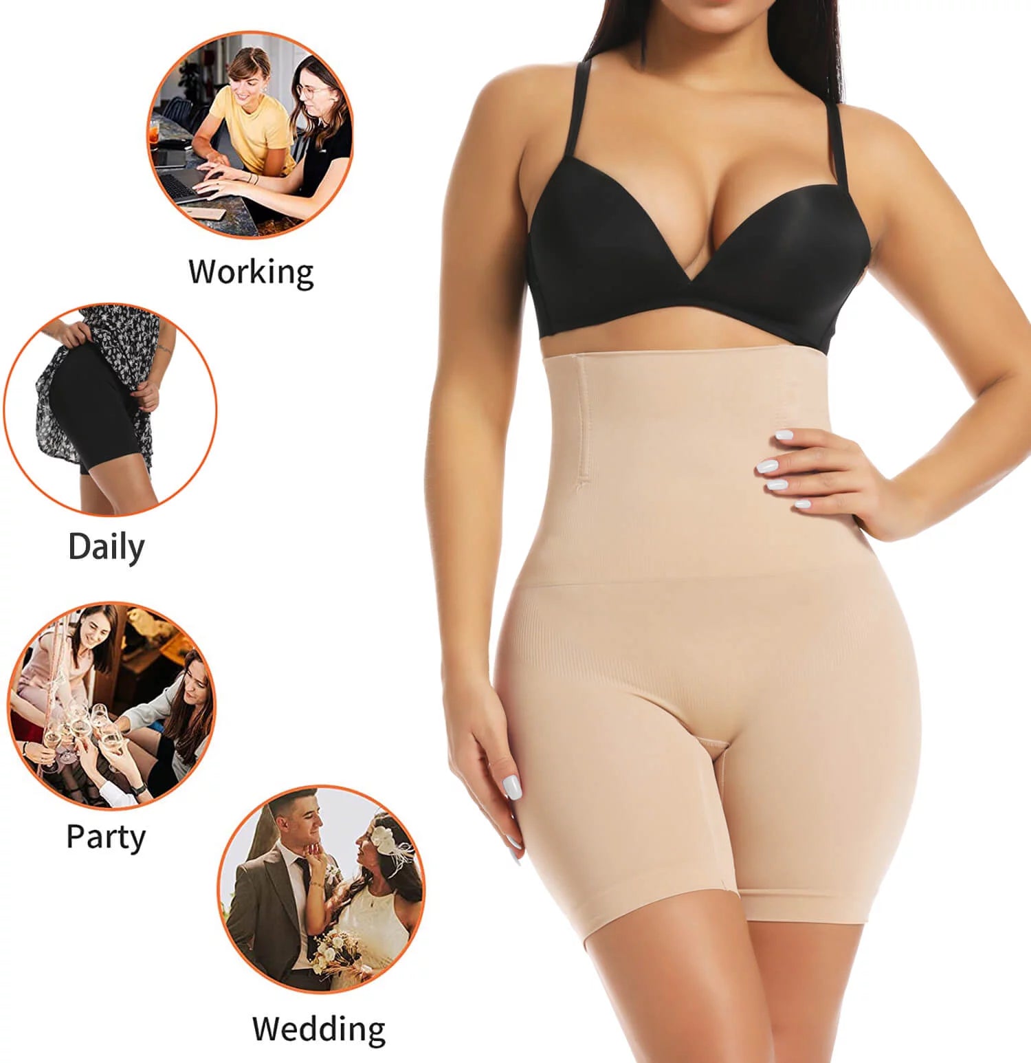 Faja Moldeadora Ropa Interior De Control Abdominal Moldeador Corporal Para Mujer Bragas De Cintura Alta Que Estilizan Los Muslos Y Levantan Los Glúteos