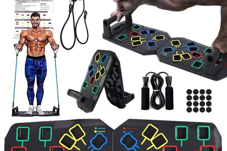Multifunctional Folding Push up Board Set Bracket Abdominal Muscle Training Equipment Portable Push up Board Exercise Training