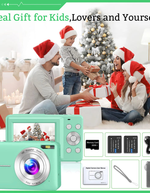 Load image into Gallery viewer, Digital Camera FHD1080P 44MP Portable Camera for Kids 2.4"LCD Screen Small Video Camera with 32G Card
