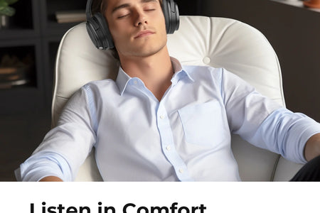 Active Noise Cancelling Headphones Bluetooth Headphones Wireless Headphones over Ear with Mic/Aptx, Comfortable Protein Earpads 30H Playtime, Foldable Headphones for Travel/Work - Black