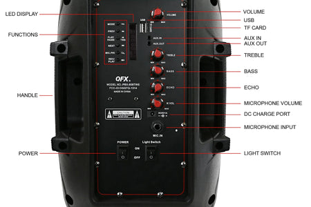PBX-808TWS Dual 8-Inch Portable Bluetooth PA Speaker System with Stands, Wired Mics, Remotes, USB/FM/TWS/LED
