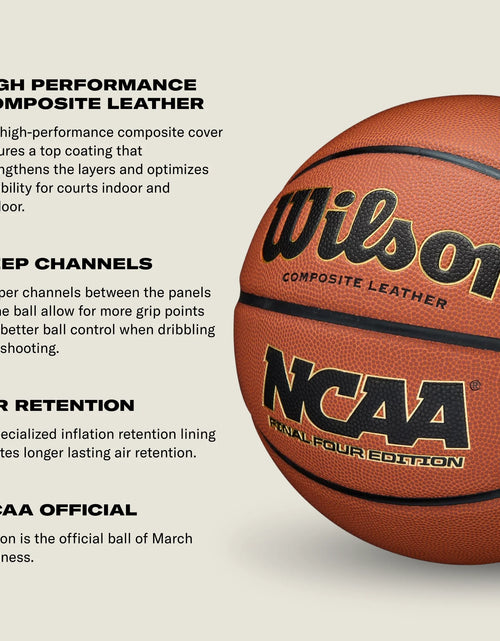 Load image into Gallery viewer, NCAA Final Four Balón De Baloncesto Para Interiores/Exteriores - Marrón, Tamaño 7 - 29.5"

