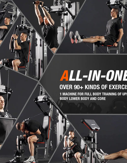 Load image into Gallery viewer, Home Gym Station, Workout Station with 150LBS Weight Stack, Home Gym Equipment for All Body Training.
