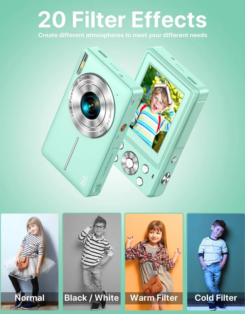 Load image into Gallery viewer, Digital Camera FHD1080P 44MP Portable Camera for Kids 2.4"LCD Screen Small Video Camera with 32G Card
